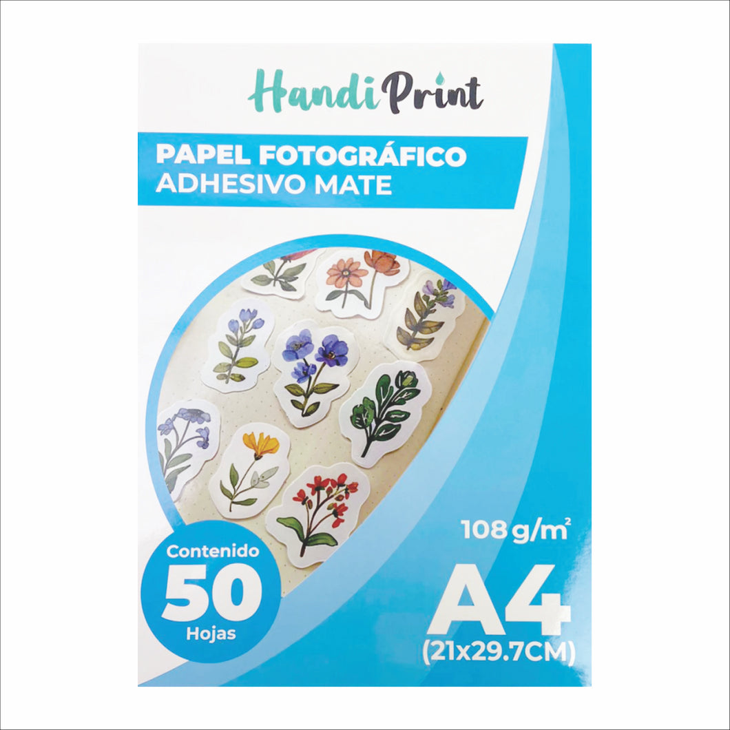 Papel fotográfico adhesivo mate  108 gr